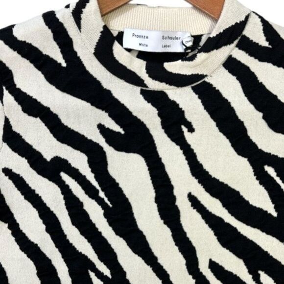 Proenza Schouler Top Silk Blend Animal Print Knit Sz S NWT Soft Elegant Chic - Picture 6 of 16